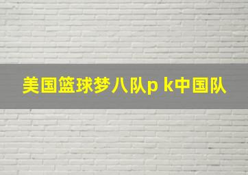 美国篮球梦八队p k中国队